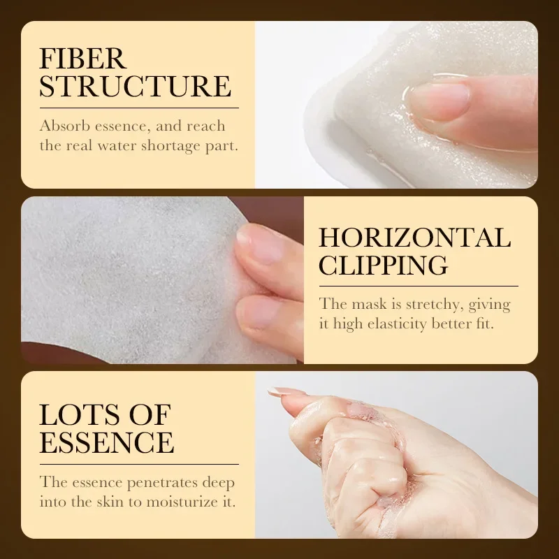 10 pieces 24k Gold Hyaluronic Acid Moisturizing Facial Mask - Image 5