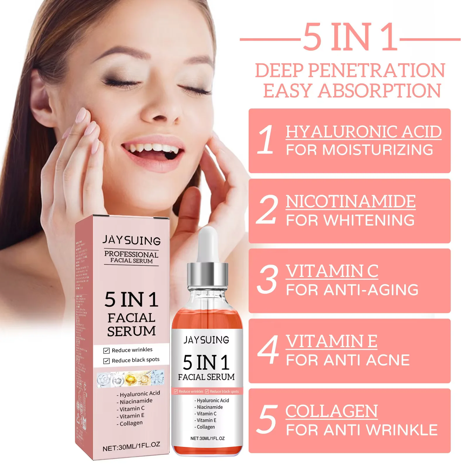 JAYSUING 5 in 1 Facial Serum Hyaluronic - Image 6